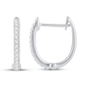 Thumbnail Image 1 of Diamond Hoop Earrings 1/8 ct tw Round-Cut 10K White Gold