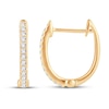 Thumbnail Image 2 of Diamond Hoop Earrings 1/8 ct tw Round-Cut 10K Yellow Gold