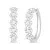Diamond Swirl Hoop Earrings 1 ct tw Round-cut 10K White Gold
