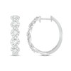 Thumbnail Image 1 of Diamond Swirl Hoop Earrings 1 ct tw Round-cut 10K White Gold