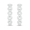 Diamond Swirl Hoop Earrings 1 ct tw Round-cut 10K White Gold
