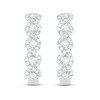 Diamond Swirl Hoop Earrings 1 ct tw Round-cut 10K White Gold