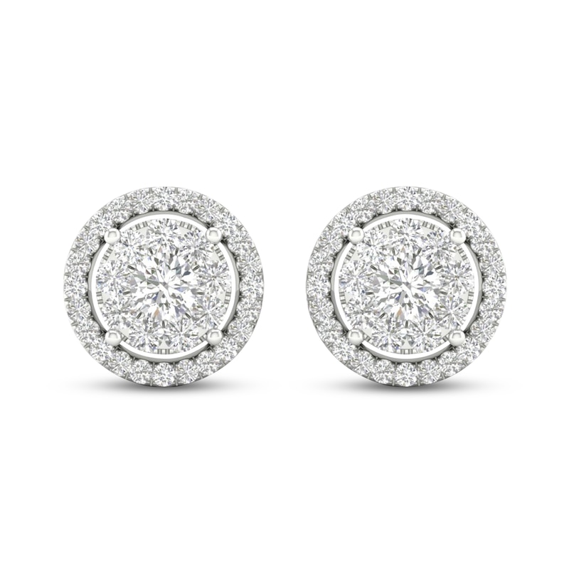 Main Image 1 of Diamond Stud Earrings 1/2 ct tw Round-Cut 10K White Gold