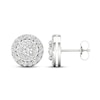 Thumbnail Image 2 of Diamond Halo Stud Earrings 1 ct tw Round-Cut 10K White Gold
