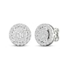 Thumbnail Image 3 of Diamond Halo Stud Earrings 1 ct tw Round-Cut 10K White Gold