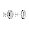 Thumbnail Image 4 of Diamond Halo Stud Earrings 1 ct tw Round-Cut 10K White Gold