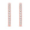 Thumbnail Image 2 of Diamond Hoop Earrings 1 ct tw Round-cut 10K Rose Gold
