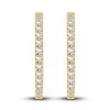 Thumbnail Image 1 of Diamond Hoop Earrings 2 ct tw Round-cut 10K Yellow Gold