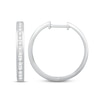 Thumbnail Image 2 of Diamond Hoop Earrings 1/2 ct tw Round-Cut 10K White Gold