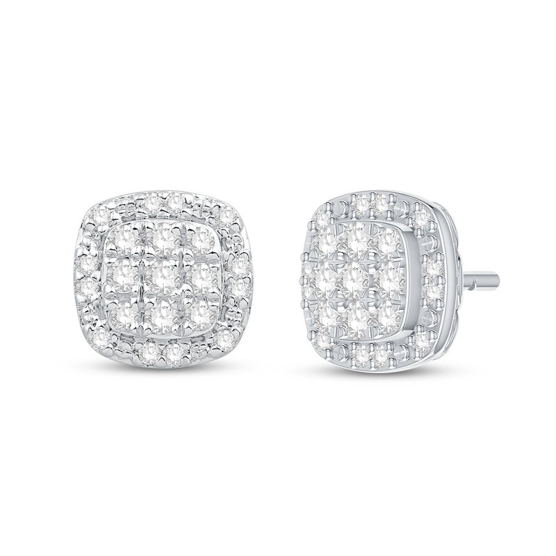 Main Image 1 of Diamond Stud Earrings 1/4 ct tw Round-Cut 10K White Gold