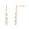 Thumbnail Image 1 of Diamond Dangle 3-Stone Earrings 1/4 ct tw Round-cut 10K Yellow Gold