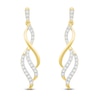 Thumbnail Image 3 of Diamond Dangle Earrings 1/5 ct tw 10K Yellow Gold