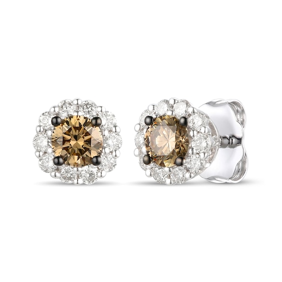 Le Vian Diamond Halo Stud Earrings 1/2 ct tw 14K Vanilla Gold