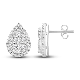 Diamond Earrings 1-1/2 ct tw Round-cut 10K White Gold