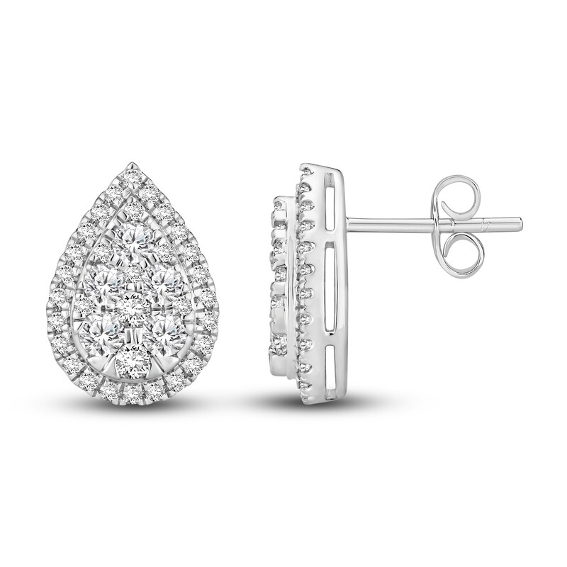 Main Image 1 of Diamond Earrings 1-1/2 ct tw Round-cut 10K White Gold