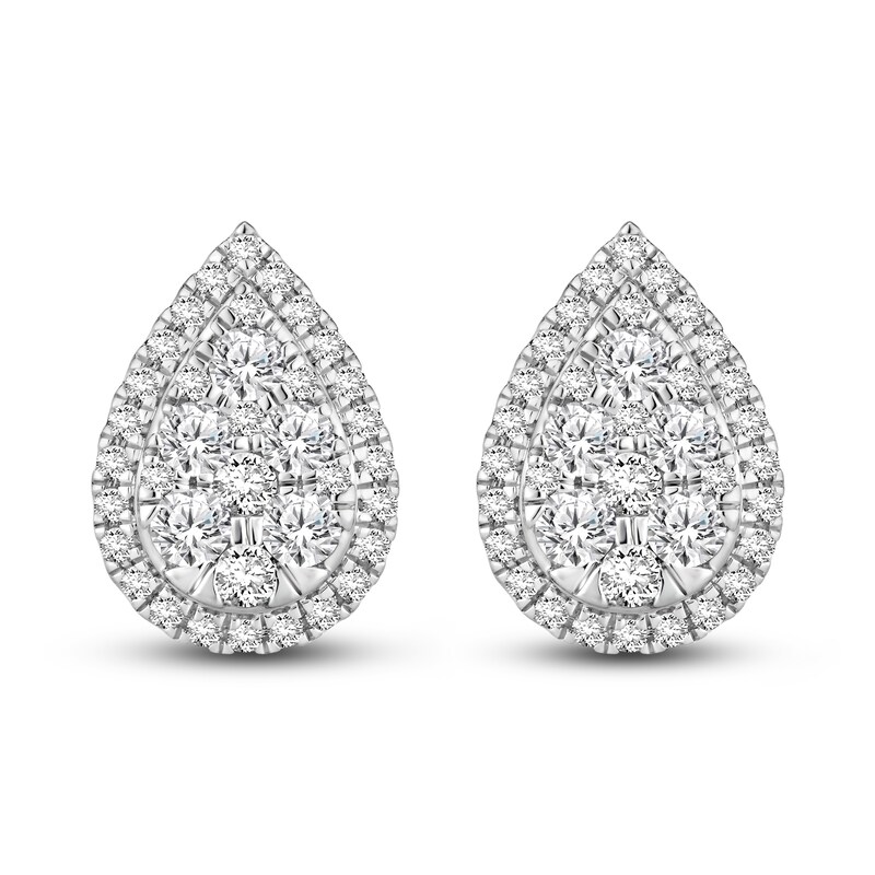 Main Image 2 of Diamond Earrings 1-1/2 ct tw Round-cut 10K White Gold
