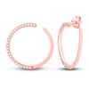 Diamond Hoop Earrings 1/3 ct tw Round-Cut 14K Rose Gold