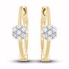 Diamond Hoop Earrings 1/10 ct tw Round-cut 10K Yellow Gold