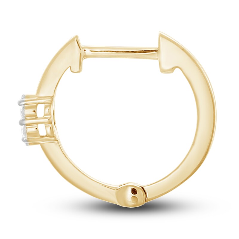 Diamond Hoop Earrings 1/10 ct tw Round-cut 10K Yellow Gold