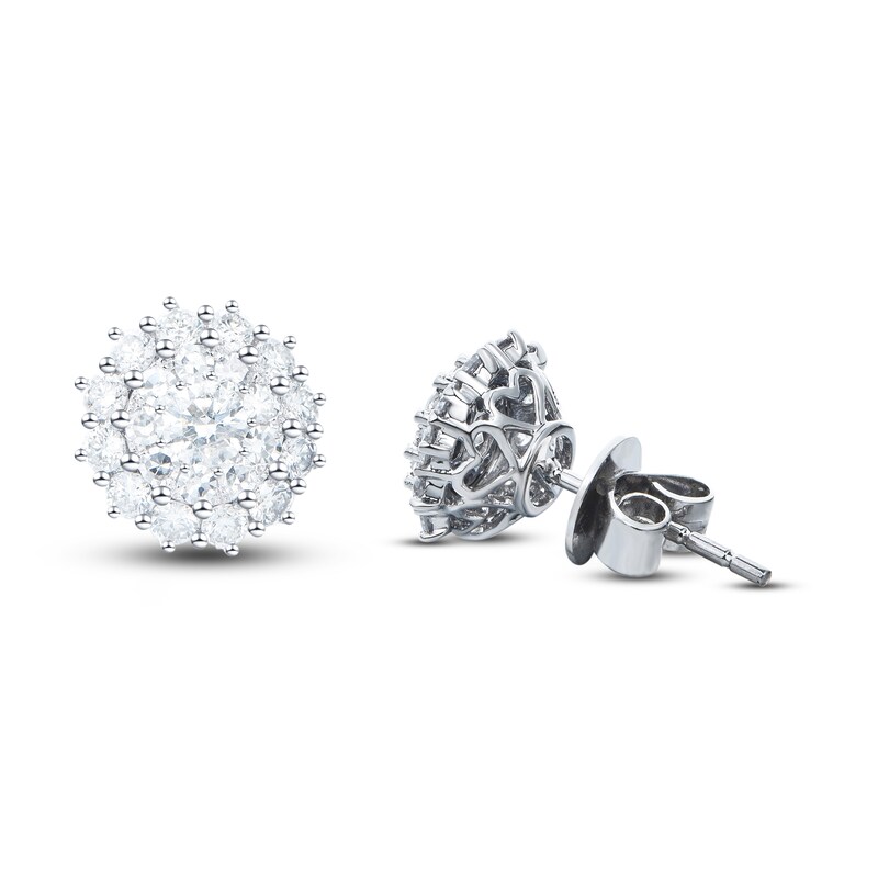 Diamond Earrings 3/4 ct tw Round-Cut 14K White Gold