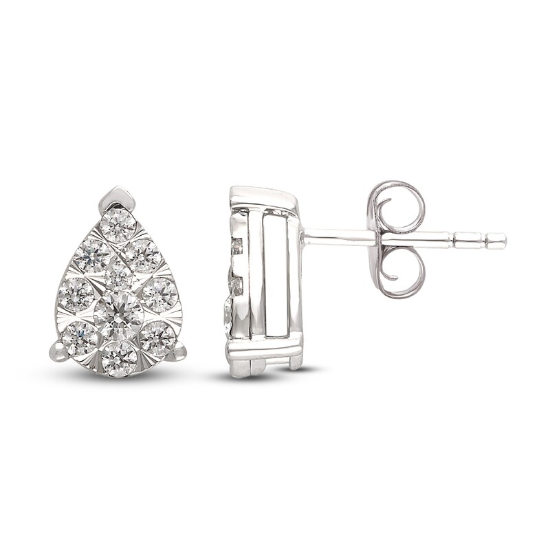 Diamond Earrings 1/2 ct tw Round-Cut 10K White Gold