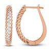 Thumbnail Image 1 of Diamond Hoop Earrings 1/4 ct tw Round-Cut 10K Rose Gold