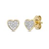 Thumbnail Image 1 of Diamond Heart Stud Earrings 1/10 ct tw Round-Cut 10K Yellow Gold