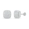 Thumbnail Image 1 of Diamond Cluster Earrings 1/4 ct tw Round-Cut 10K White Gold