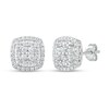 Thumbnail Image 1 of Diamond Cluster Earrings 1/2 ct tw Round-Cut 10K White Gold