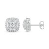 Thumbnail Image 2 of Diamond Cluster Earrings 1/2 ct tw Round-Cut 10K White Gold