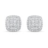 Thumbnail Image 3 of Diamond Cluster Earrings 1/2 ct tw Round-Cut 10K White Gold