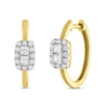 Thumbnail Image 1 of Forever Connected Diamond Hoop Earrings 3/8 ct tw Princess & Round-cut 10K Yellow Gold