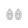 Thumbnail Image 2 of Forever Connected Diamond Earrings 3/8 ct tw Pear & Round-cut 10K White Gold