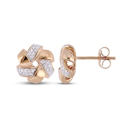 Diamond Stud Earrings 1/6 ct tw Round-Cut 14K Rose Gold