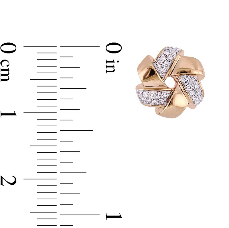 Main Image 3 of Diamond Stud Earrings 1/6 ct tw Round-Cut 14K Rose Gold