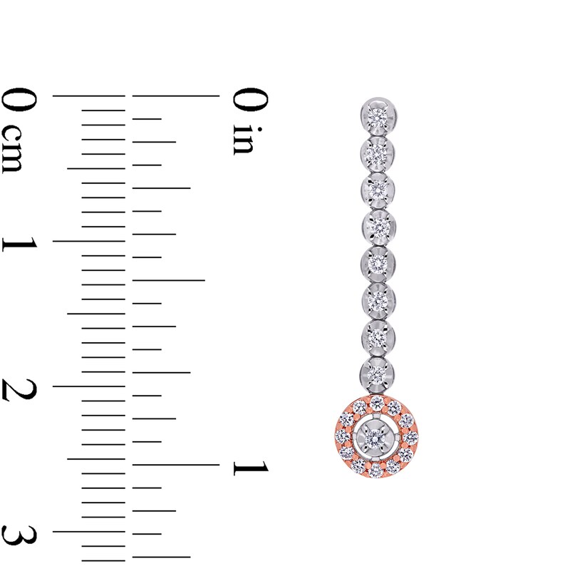 Main Image 3 of Diamond Dangle Earrings 1/3 ct tw Round-Cut 14K Two-Tone Gold