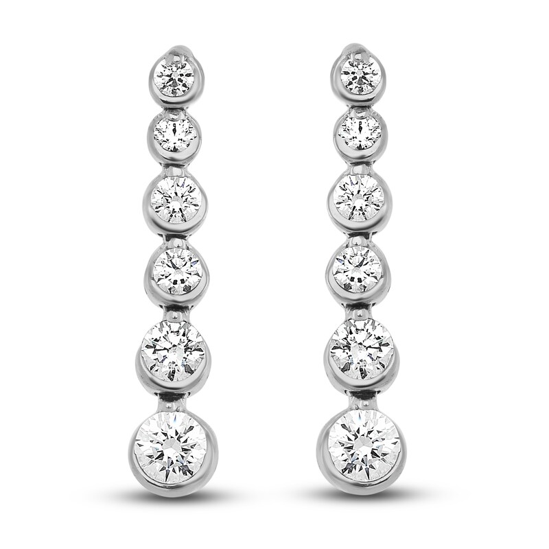 Diamond Drop Earrings 1 ct tw Round-Cut 14K White Gold