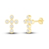 Thumbnail Image 0 of Diamond Bezel Cross Earrings 1/10 ct tw 10K Yellow Gold