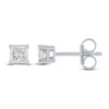Thumbnail Image 2 of Diamond Solitaire Earrings 3/8 ct tw Princess-cut Sterling Silver (J/I3)