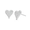 Thumbnail Image 1 of Diamond Heart Stud Earrings 1/4 ct tw Round-cut Sterling Silver