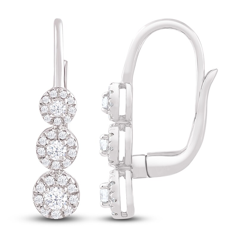 Diamond Earrings 1/2 ct tw Round-cut 10K White Gold