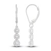 Diamond Three-Stone Earrings 1/3 ct tw Round-cut Sterling Silver