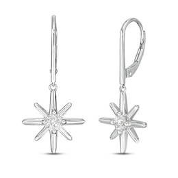 Diamond Star Earrings 1/2 ct tw Round-cut 10K White Gold