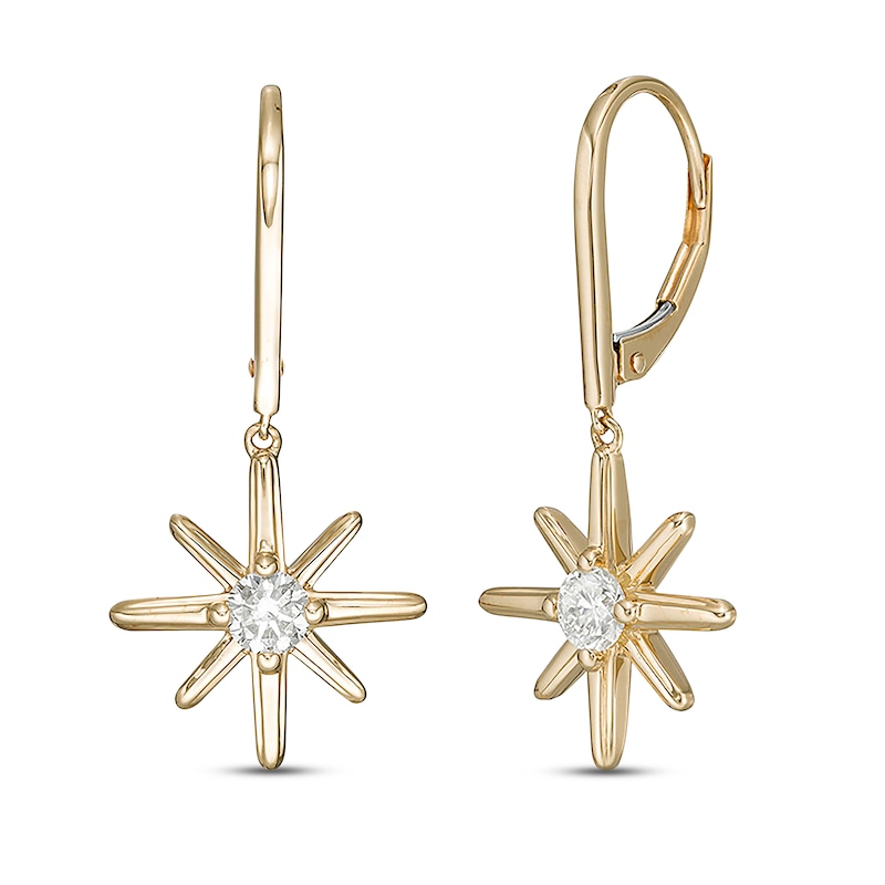 Diamond Star Earrings 1/2 ct tw Round-cut 10K Yellow Gold