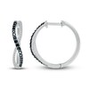 Black & White Diamond Hoop Earrings 1/2 ct tw Round-cut 10K White Gold