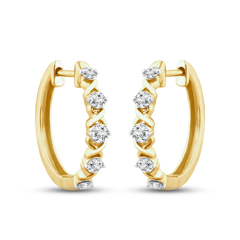 Men's 1/2 Ct. T.W. Diamond Hoop Earrings in 10K Gold