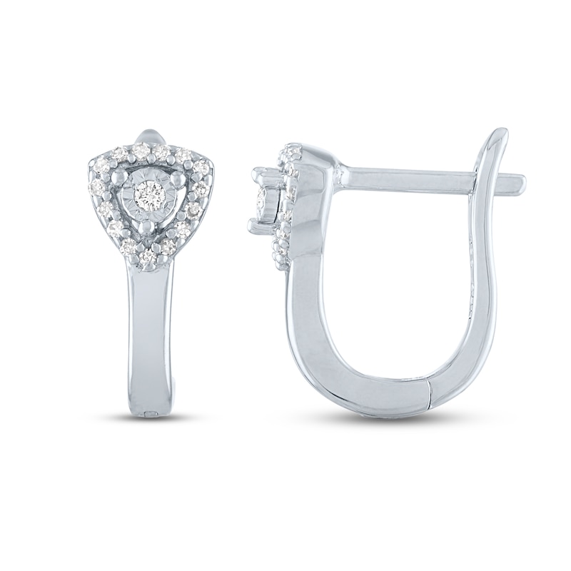 Diamond Hoop Earrings 1/10 ct tw Round-cut Sterling Silver