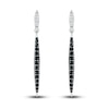 Thumbnail Image 2 of Black & White Diamond Dangle Earrings 1/4 ct tw Round-cut Sterling Silver