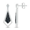 Thumbnail Image 3 of Black & White Diamond Dangle Earrings 1/3 ct tw Round-cut Sterling Silver