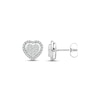 Multi-Diamond Heart Earrings 1/2 ct tw Round-cut 10K White Gold